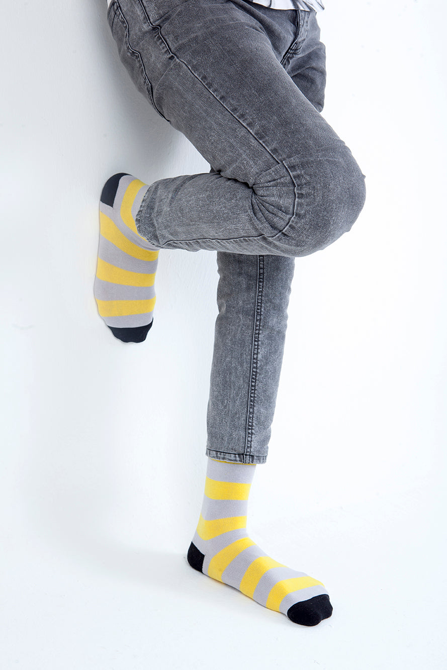Men's Yellow Ash Stripe Socks
