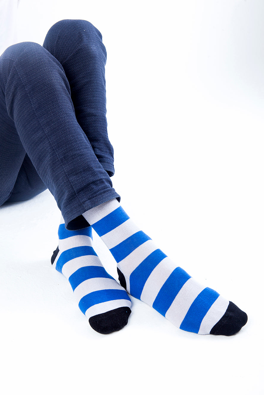Men's Navy Ash Stripe Socks