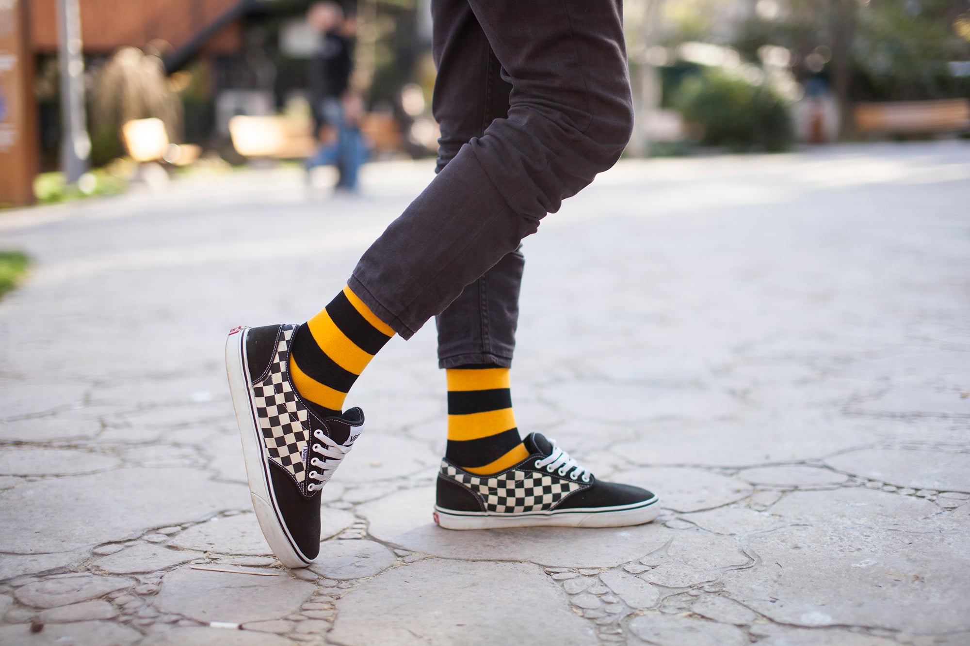 Men's Black Flame Stripe Socks