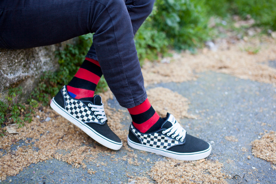 Men's Navy Flash Stripe Socks