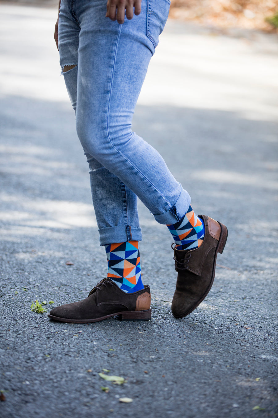 Men's Blue Triangle Socks