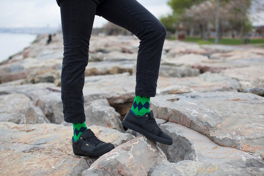 Men's Emerald Zig Zag Socks