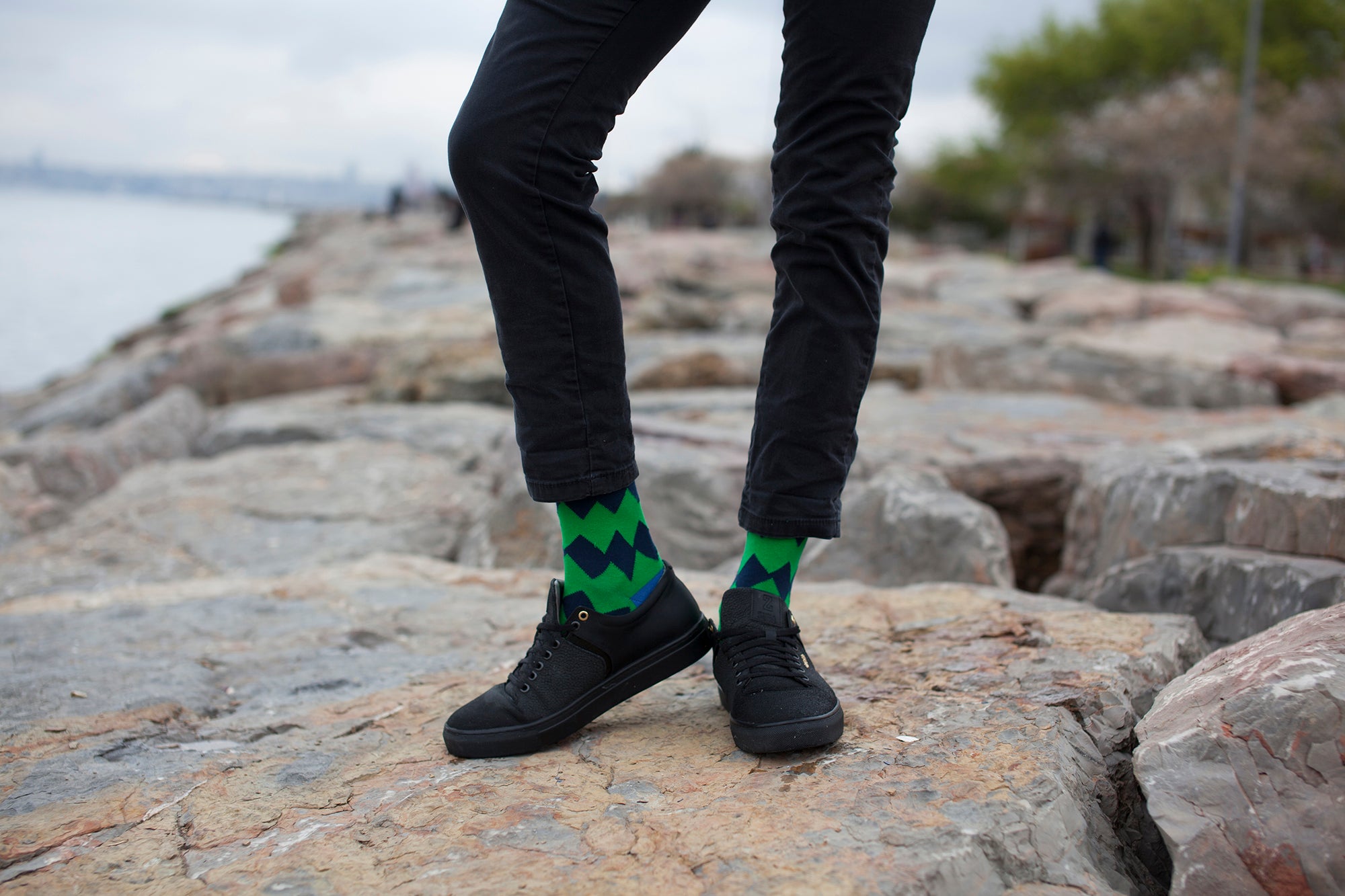 Men's Emerald Zig Zag Socks