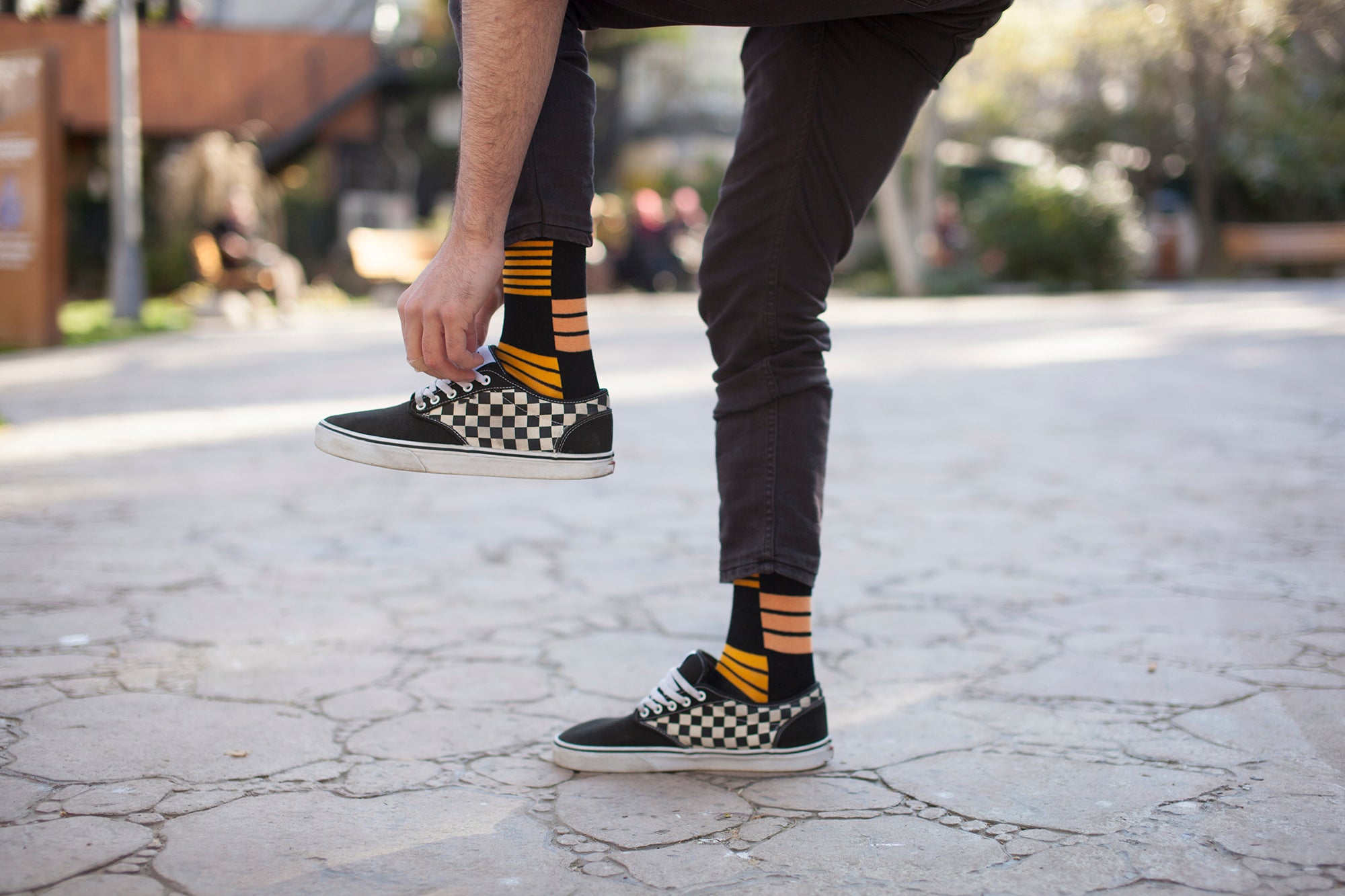 Men's Orange Stripe Socks
