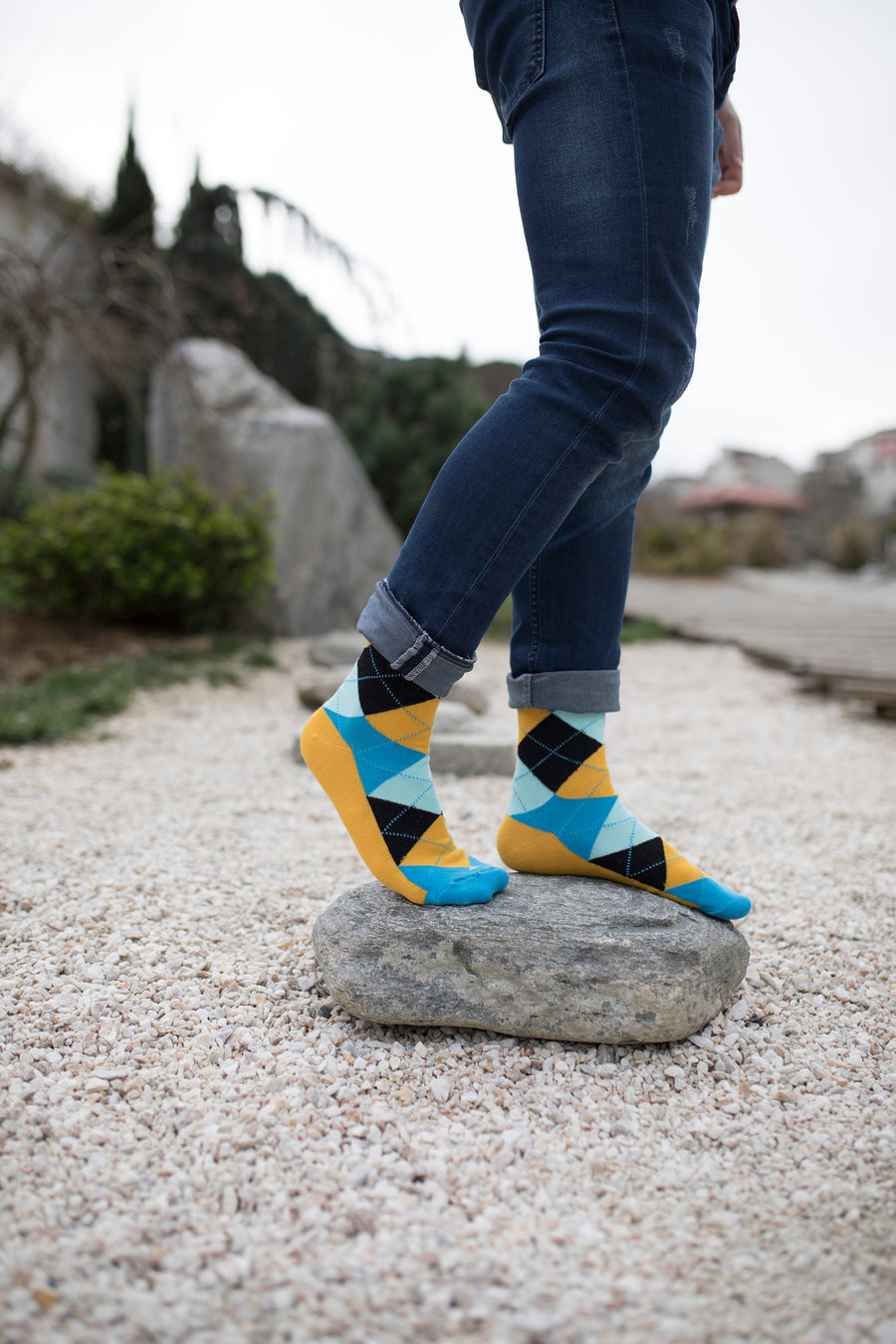 Men's Bluebird Argyle Socks