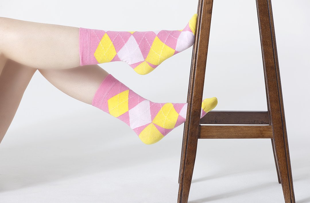 Women's Cotton Candy Argyle Socks