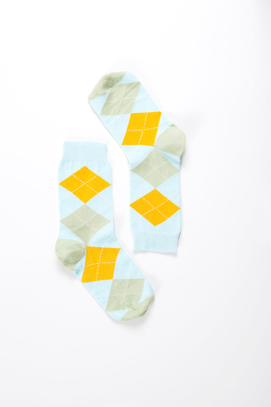 Women's Baby Lime Argyle Socks