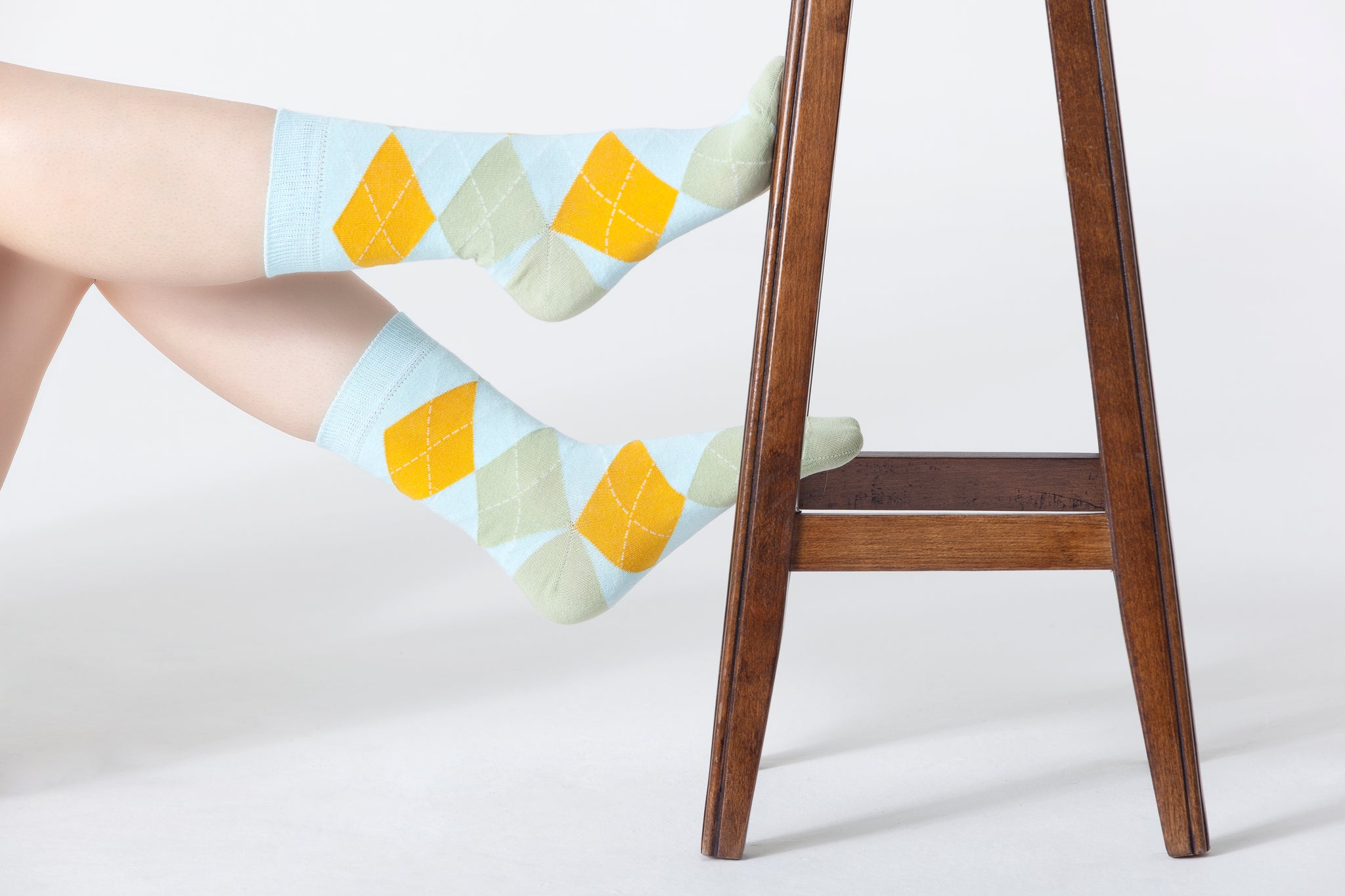 Women's Baby Lime Argyle Socks