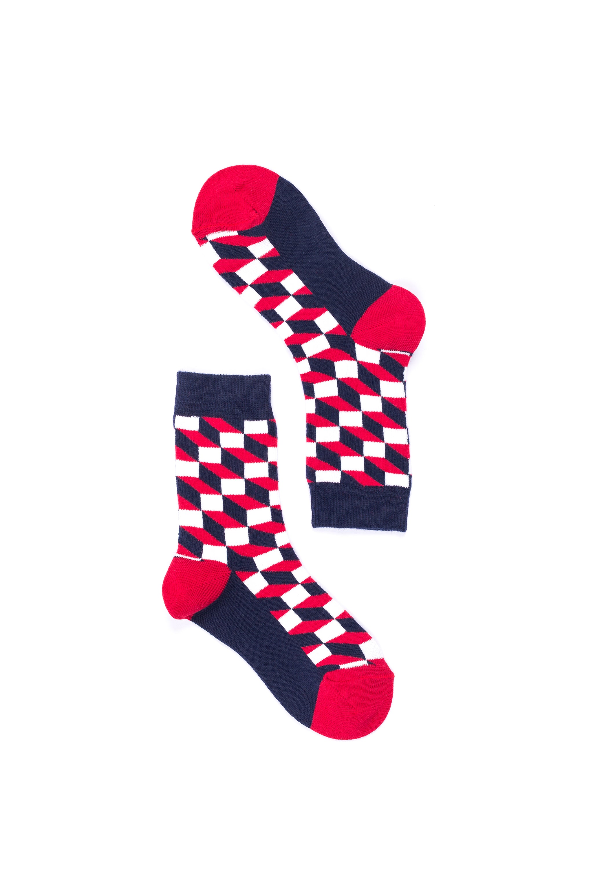 Women's Navy-Red Block Socks