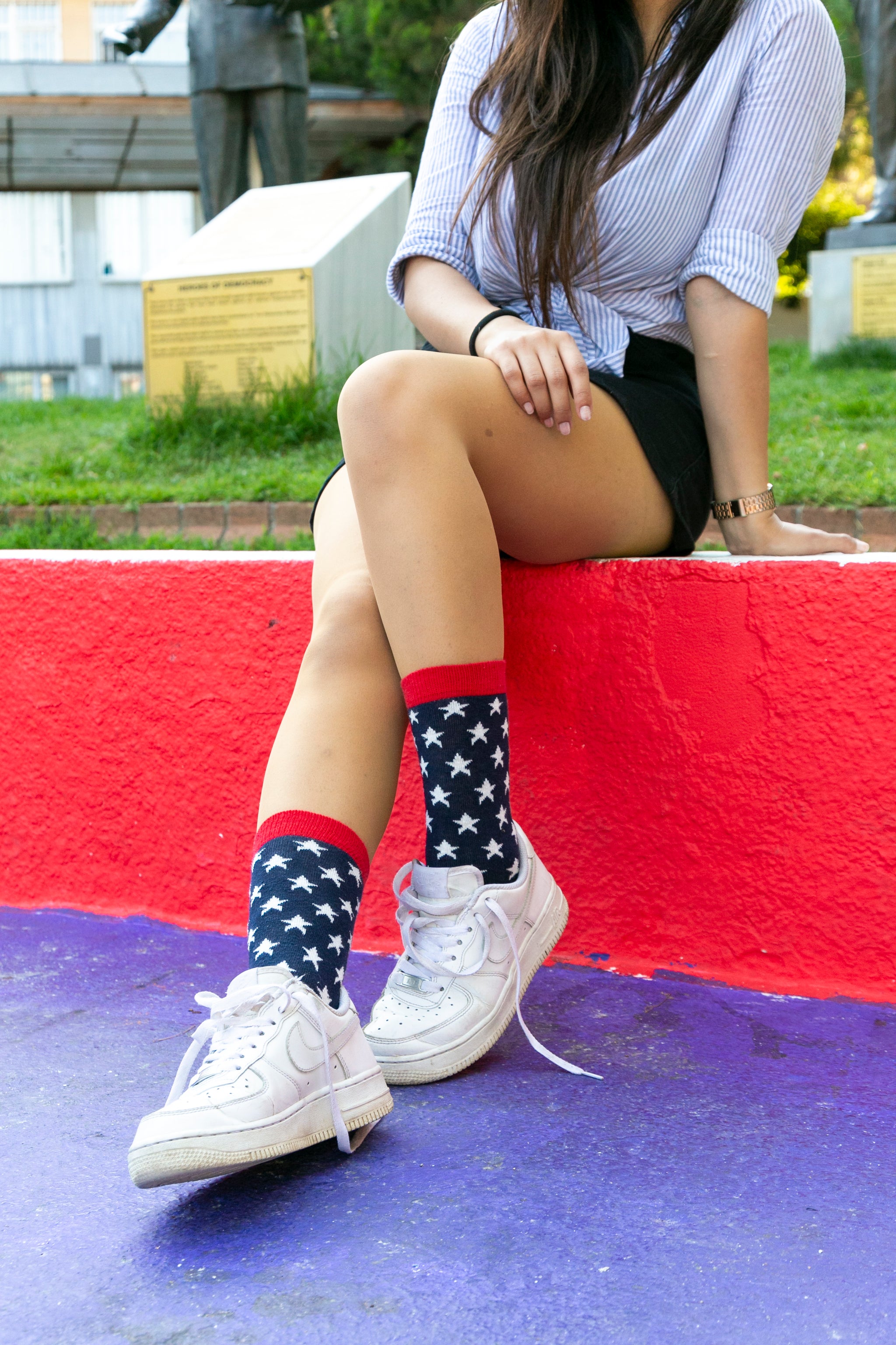 Women's Usa Patriotic Stars Socks