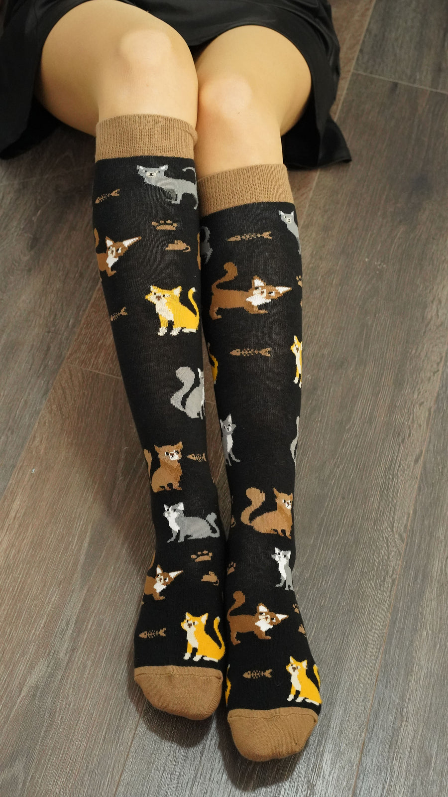 Women's Cute Cats Knee High Socks Set colourful