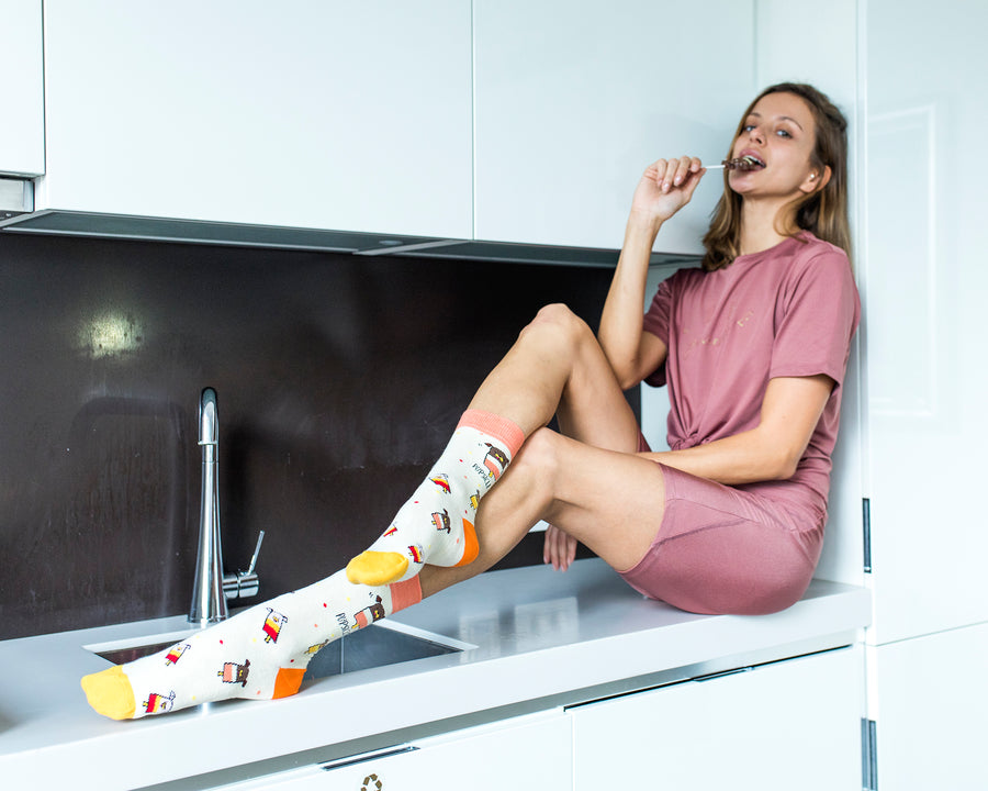 Women's Cute Puns Crew Socks Set