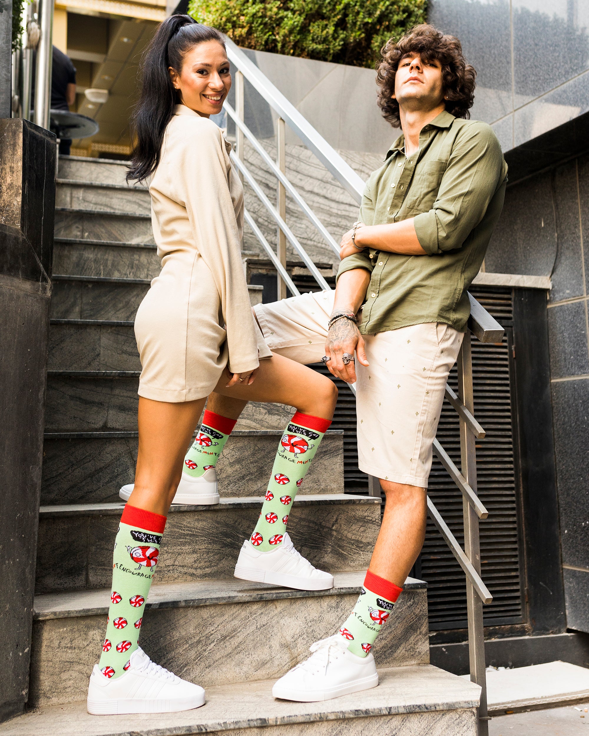 Women's Encourage'Mint' Knee High Socks